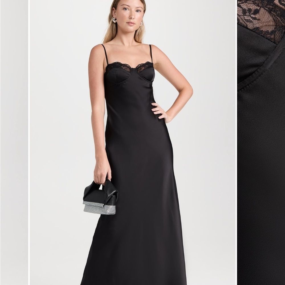 MISHA ANITA Black Lace Maxi Dress